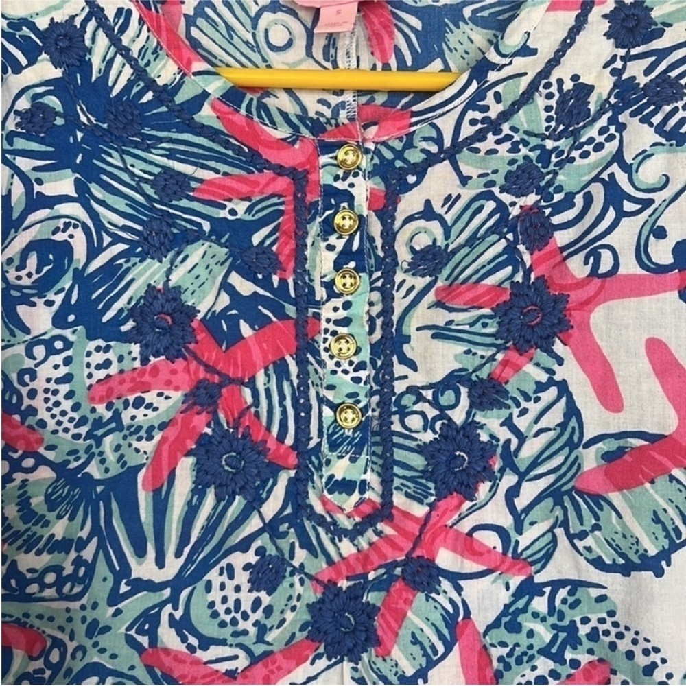 Lilly Pulitzer Atlee Tunic Dress She She Shells Print Cotton Girls Small - Picture 3 of 13